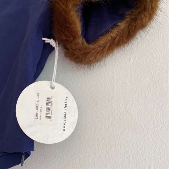 STAUD Astrid Cropped Faux Fur-Trimmed Top, S - Picture 5 of 5